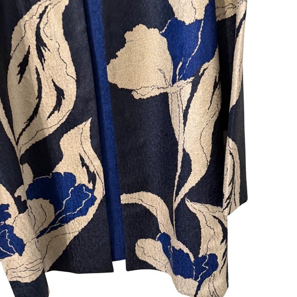 Chicos Travelers Reversible Open Front Jacket With Floral/Solid Design Size 16/1 - Picture 9 of 12